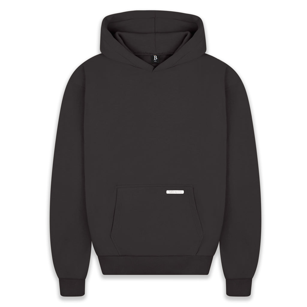 SUPER HEAVY BLANK HOODIE WASHED BLACK