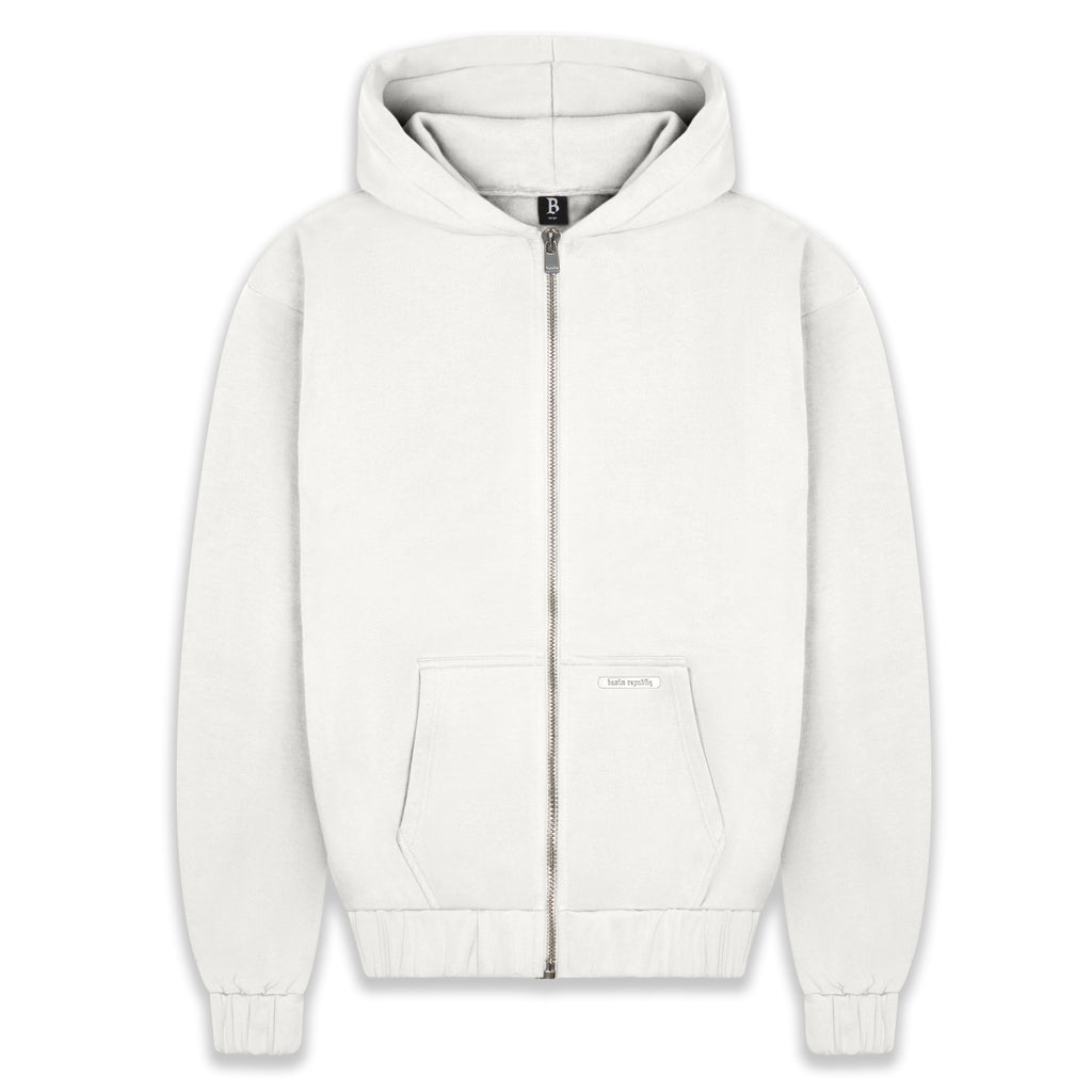 SUPER HEAVY BLANK ZIP-HOODIE CREAM WHITE