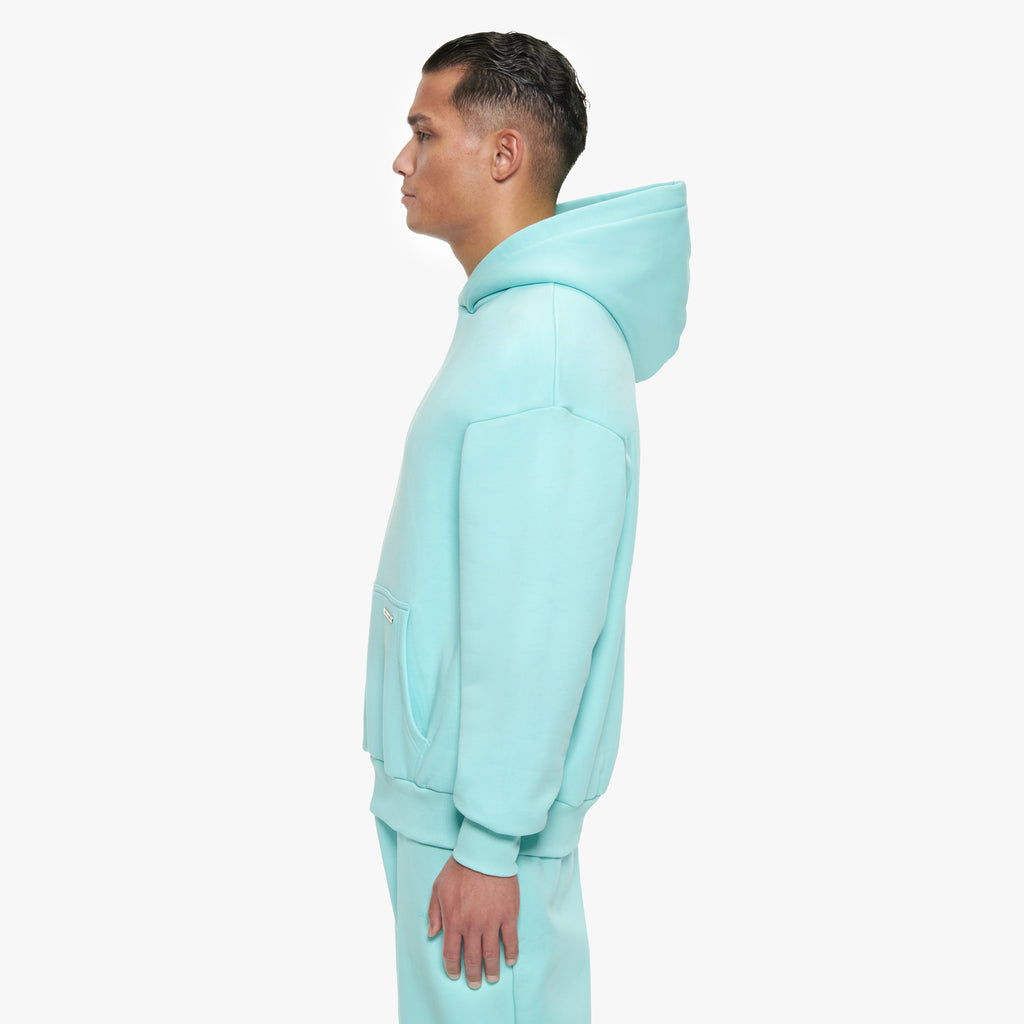 SUPER HEAVY BLANK HOODIE TURQUOISE