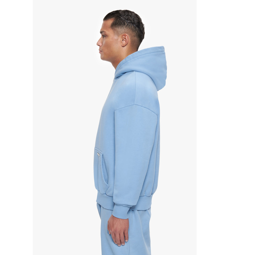 SUPER HEAVY BLANK HOODIE WASHED BLUE