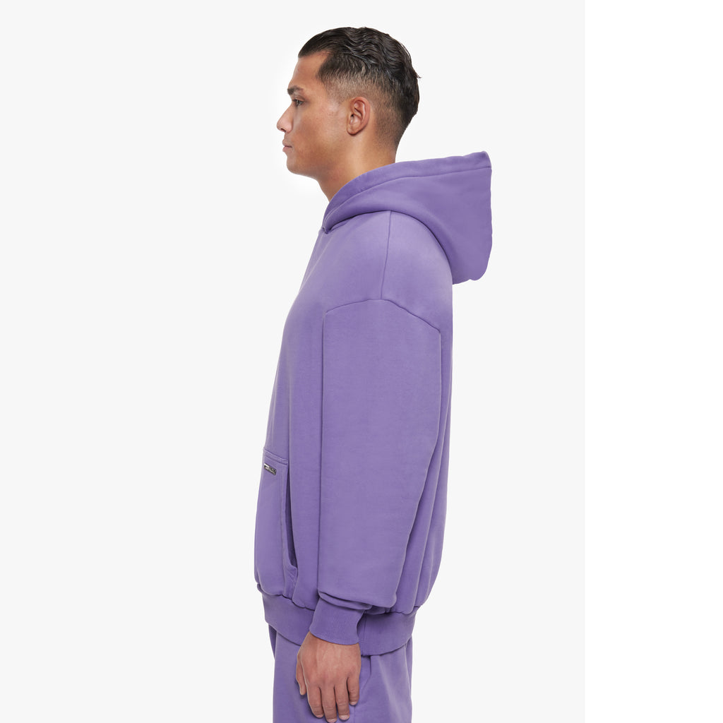 SUPER HEAVY BLANK HOODIE WASHED PURPLE