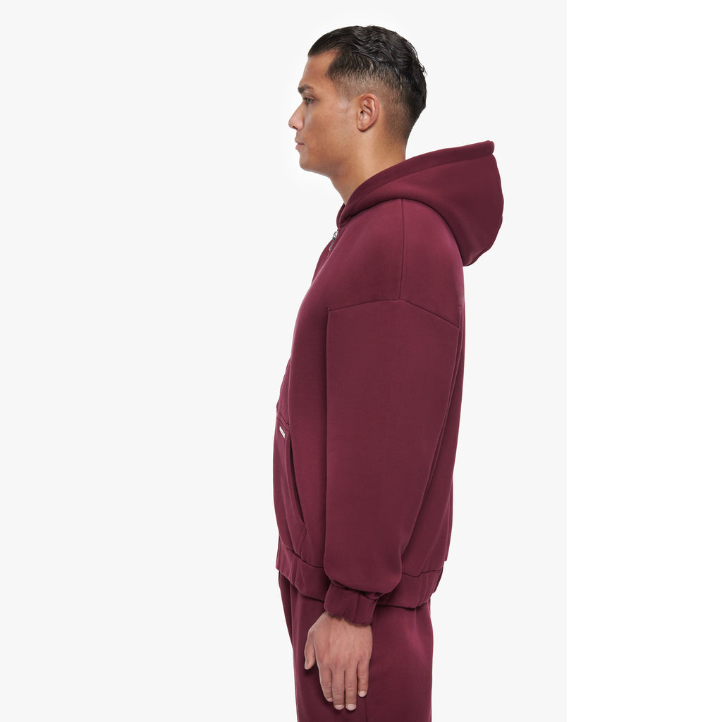 SUPER HEAVY BLANK ZIP-HOODIE BURGUNDY