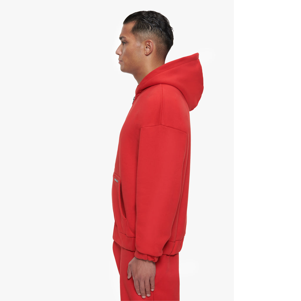 SUPER HEAVY BLANK ZIP-HOODIE RISK RED